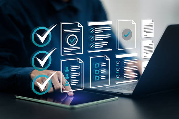 audit or checklist business performance monitoring concept b