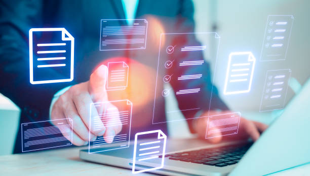document data system report hr technology concept businessma