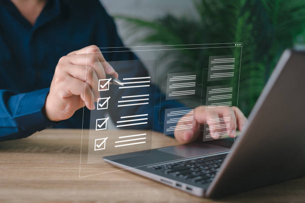 electronic smart checklist and document on virtual screens c