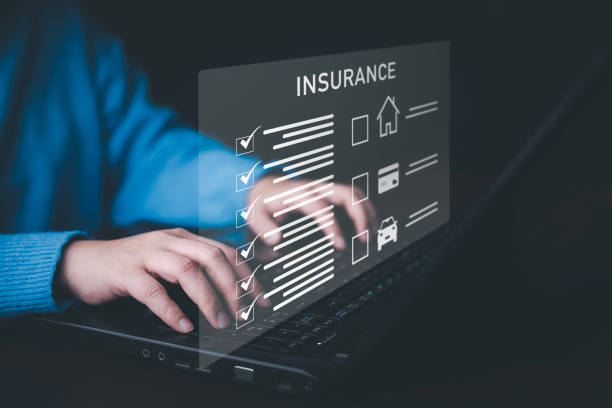 insurance form agreements concept businessman signs insuranc