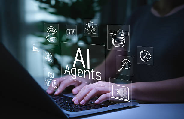 ai agent technology for automation and virtual assistance person using laptop with ai agents2226081013