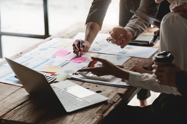 group of ux developer and ui designer brainstorming about app interface design at modern1462939219