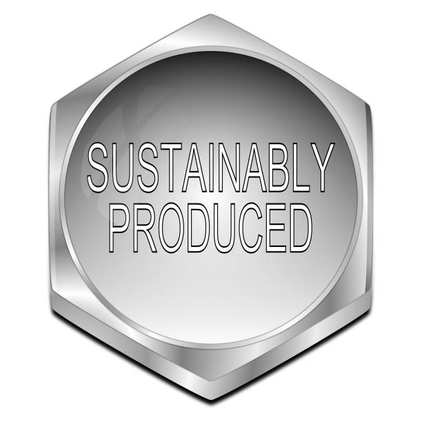 sustainably produced button silver 3D illustration