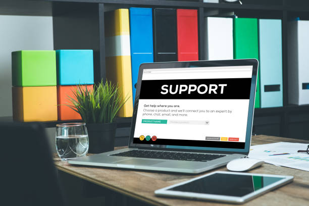 Support Concept on Laptop Screen