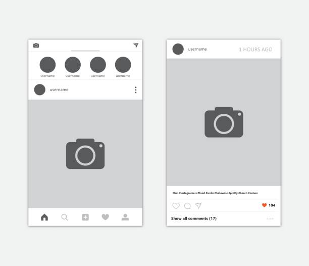 Social network photo frame vector illustration